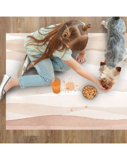 Yeva Vinylteppich beige/braun - 70x100 cm