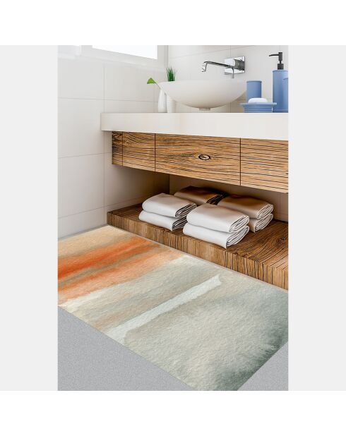 Acuarela abstracta oranje/grijs vinyltapijt - 70x100 cm