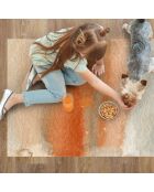 Tapis vinyle Acuarela abstracta orange/gris - 70x100 cm