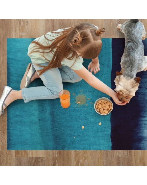 Tapis vinyle Acuarela abstracta bleu  - 70x100 cm