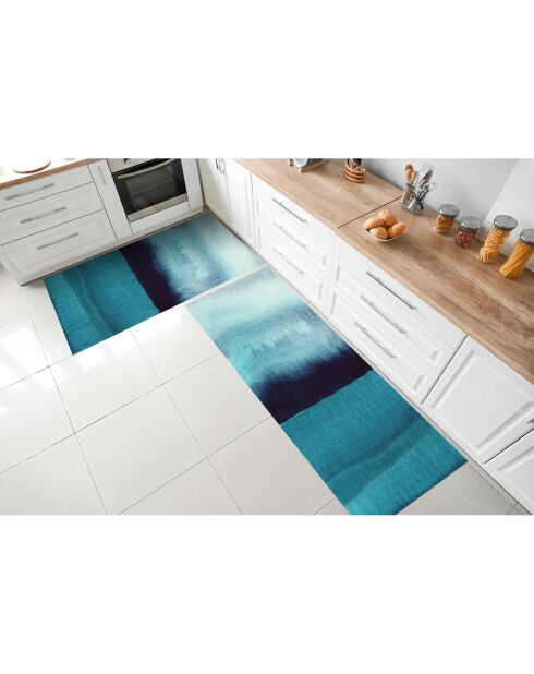 Tappeto in vinile blu Acuarela abstracta - 66x150 cm