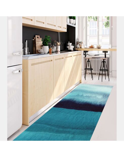 Tappeto in vinile blu Acuarela abstracta - 66x150 cm