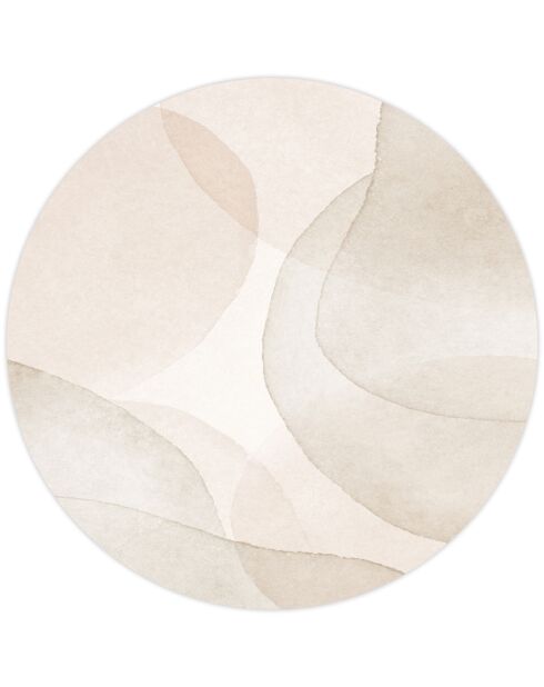 Tapis vinyle rond Nadya beige - D.100 cm