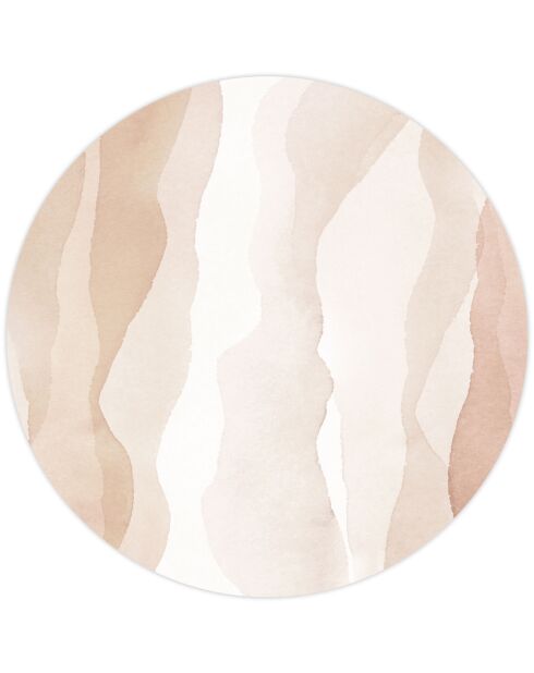 Runder Vinylteppich Yeva in Beige/Braun, D.100 cm