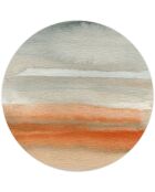 Tapis vinyle rond Acuarela abstracta orange/gris - D.100 cm