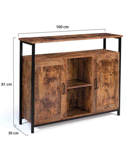 Grand buffet Elize marron/noir - 100x30x81 cm