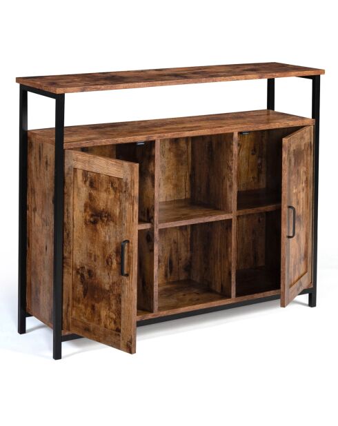 Grand buffet Elize marron/noir - 100x30x81 cm