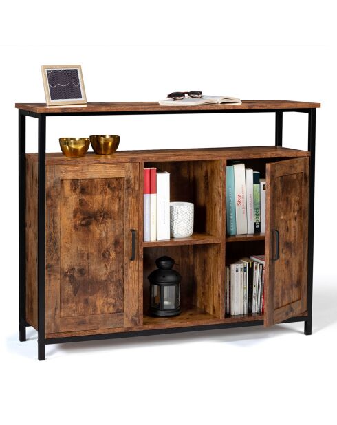 Grand buffet Elize marron/noir - 100x30x81 cm
