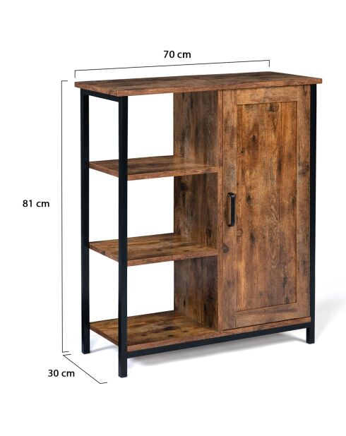 Petit buffet Elize marron/noir - 70x30x81 cm