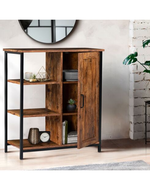 Petit buffet Elize marron/noir - 70x30x81 cm