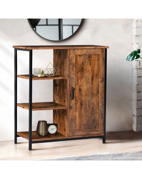 Petit buffet Elize marron/noir - 70x30x81 cm