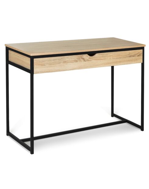 Bureau 1 Tiroir Memphis marron/noir - 110x50x75 cm