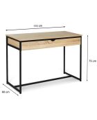 Bureau 1 Tiroir Memphis marron/noir - 110x50x75 cm