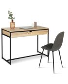 Bureau 1 Tiroir Memphis marron/noir - 110x50x75 cm