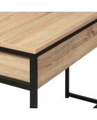 Bureau 1 Tiroir Memphis marron/noir - 110x50x75 cm