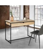 Bureau 1 Tiroir Memphis marron/noir - 110x50x75 cm