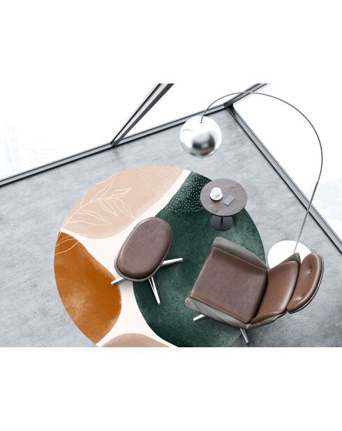 Veelkleurig Kliment rond vinyl vloerkleed - D.150 cm