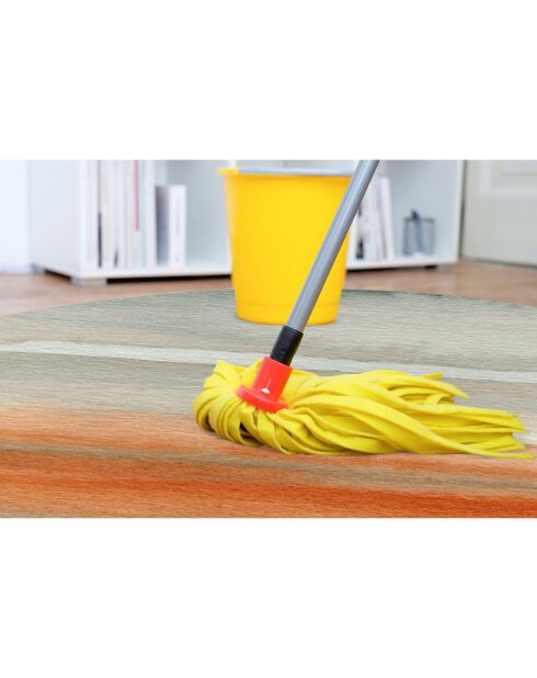 Tapis vinyle rond Acuarela abstracta orange/gris - D.150 cm