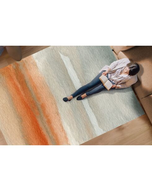 Acuarela Abstracta Vinylteppich orange/grau - 133x200 cm