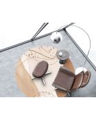 Tapis vinyle rond Olesya beige/marron - D.200 cm