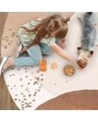 Tapis vinyle rond Olesya beige/marron - D.200 cm