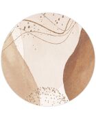 Tapis vinyle rond Olesya beige/marron - D.200 cm