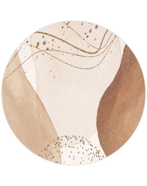 Tappeto rotondo in vinile Olesya beige/marrone - D.200 cm