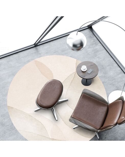 Tappeto rotondo in vinile beige Nadya - D.200 cm