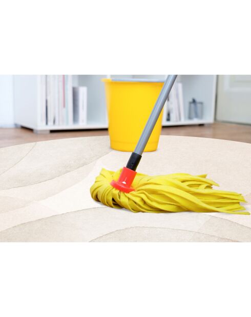 Tappeto rotondo in vinile beige Nadya - D.200 cm