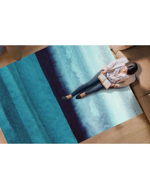 Tappeto in vinile blu Acuarela abstracta - 200x266 cm