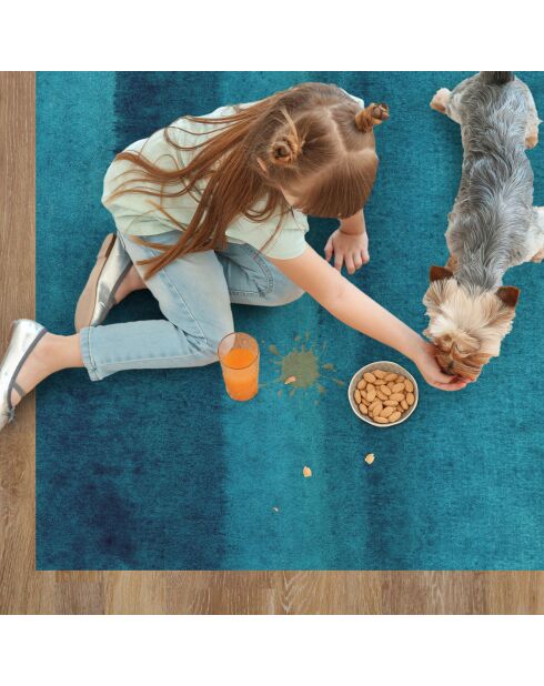 Tappeto in vinile blu Acuarela abstracta - 200x266 cm