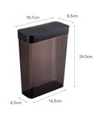 Boîte de conservation Tower noire - 18.7x8.5x24.5 cm