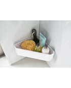 Witte hoekstandaard voor de badkamer in de toren - 33x18,5x10 cm