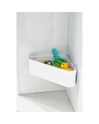 Witte hoekstandaard voor de badkamer in de toren - 33x18,5x10 cm