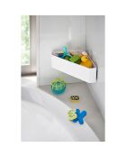 Witte hoekstandaard voor de badkamer in de toren - 33x18,5x10 cm