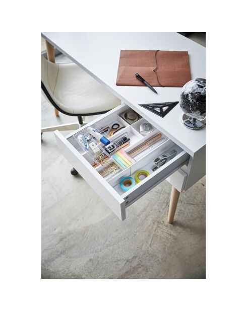 Organisateur de tiroir extensible Tower blanc - 25x24.6 cm