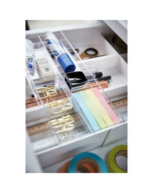 Organisateur de tiroir extensible Tower blanc - 25x24.6 cm