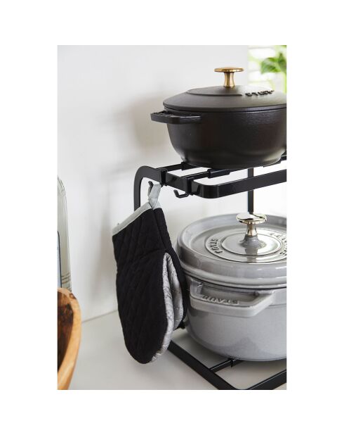 Support pour casseroles Tower noir - 20.5x21x22.5 cm