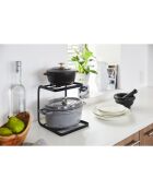 Support pour casseroles Tower noir - 20.5x21x22.5 cm