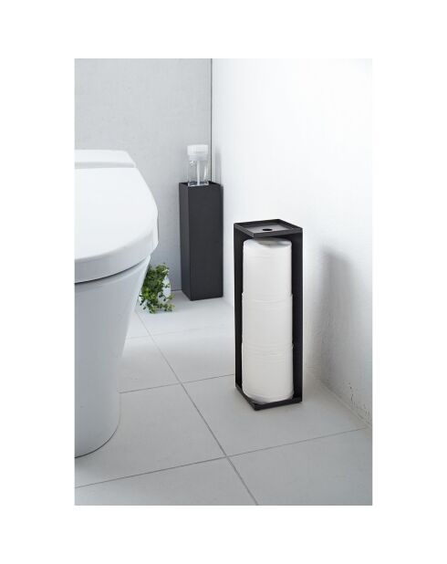 Distributeur de papier toilette Tower noir - 11.5x11.5x38.5 cm
