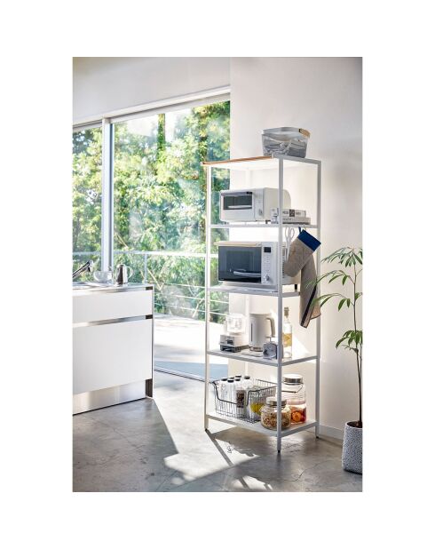 Rack de stockage 5 niveaux Tower blanc - 60x46.5x170 cm