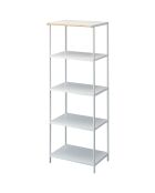 Rack de stockage 5 niveaux Tower blanc - 60x46.5x170 cm