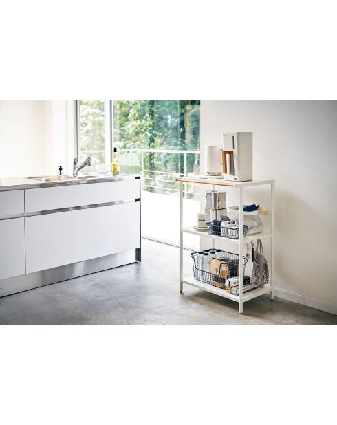 Rack de stockage 3 niveaux Tower blanc - 60x46.5x90 cm