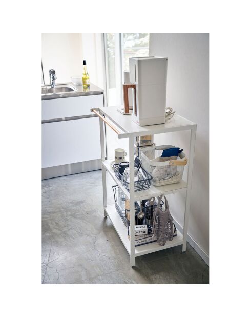 Rack de stockage 3 niveaux Tower blanc - 60x46.5x90 cm