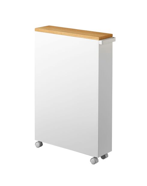 Carrello stretto bianco Tower con ruote - 13x47,5x68 cm