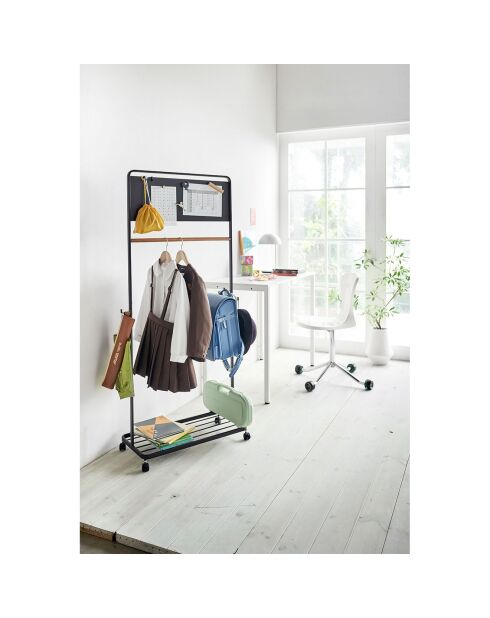 Porte-manteaux pour enfants Tower noir - 68.5x33x140 cm