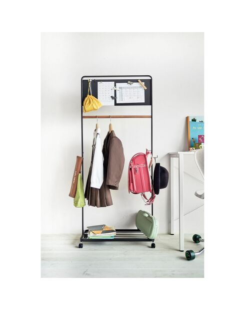 Tower schwarze Kindergarderobe - 68,5 x 33 x 140 cm