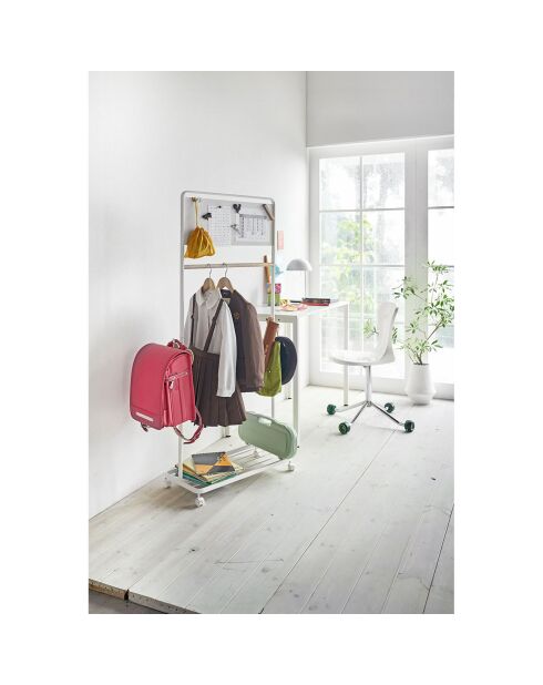 Porte-manteaux pour enfants Tower blanc - 68.5x33x140 cm