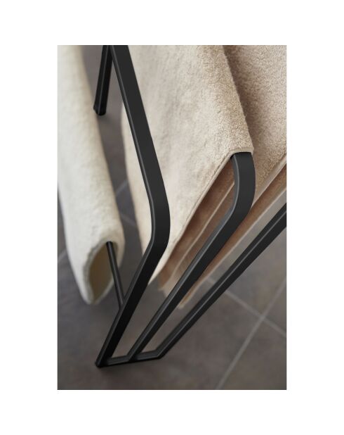 Tower 3-bar zwarte badlakenhouder - 70x14x81 cm