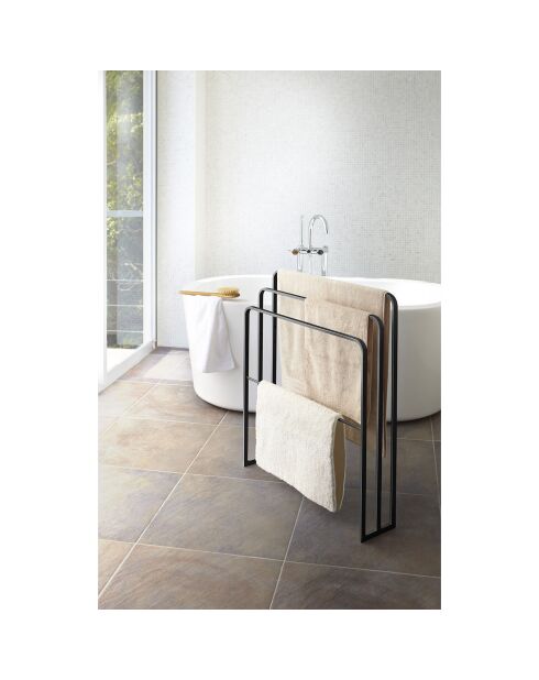 Porte-serviettes de bain Tower 3 barres noir - 70x14x81 cm